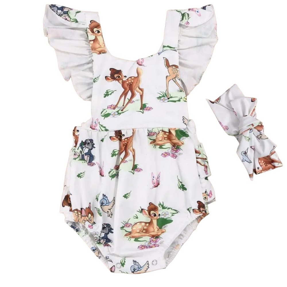 “BAMBI” ROMPER AND MATCHING HEADBAND